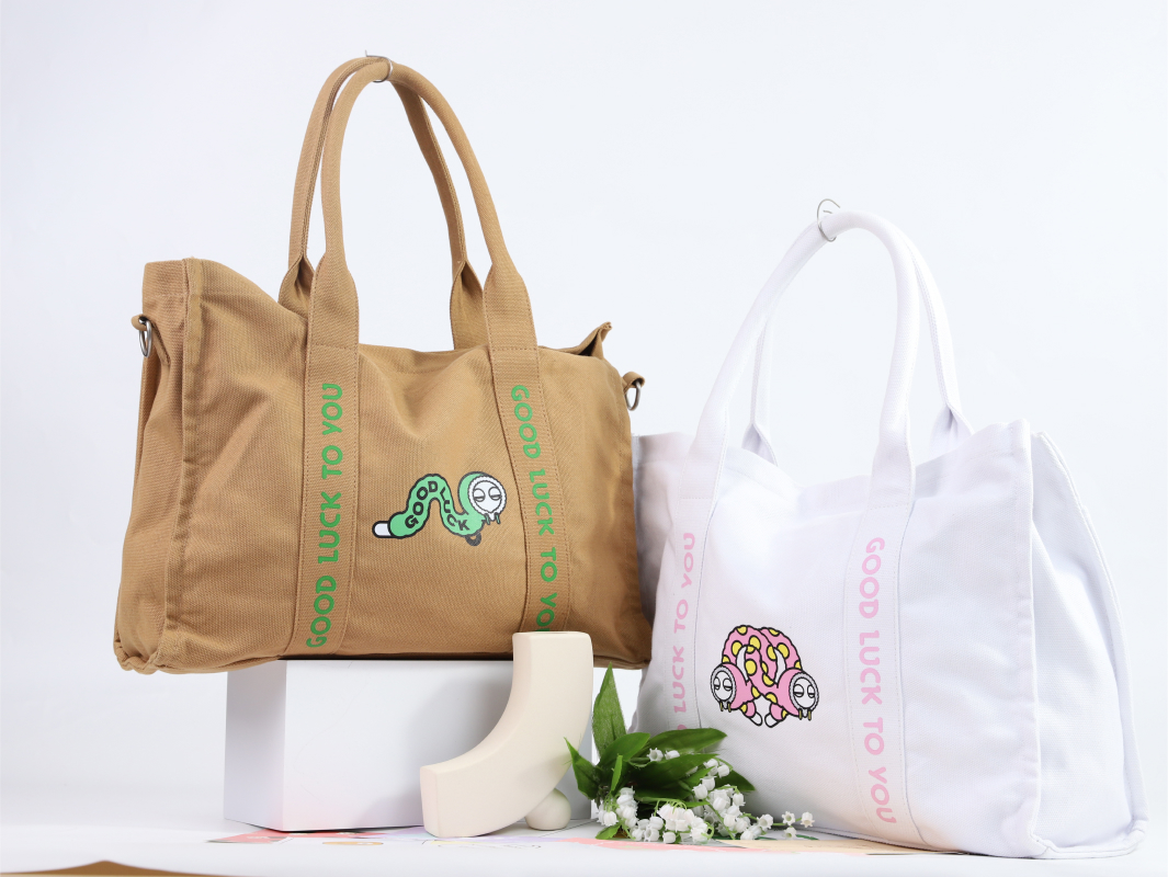 16盎司帆布拼色托特包