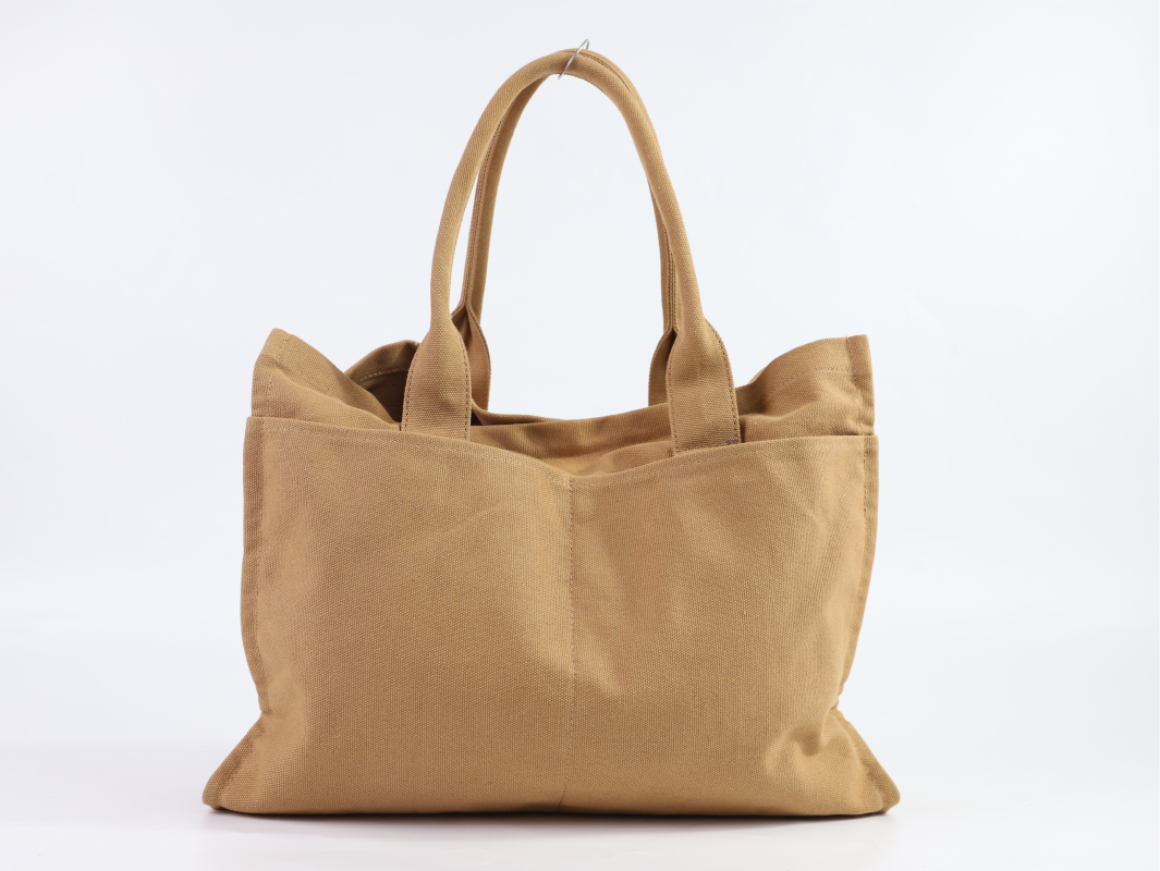 16盎司帆布拼色托特包-03