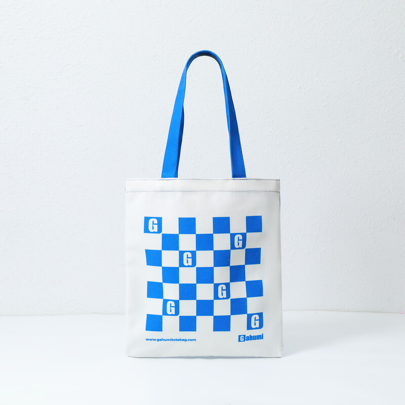 蓝白方格无底帆布包-02