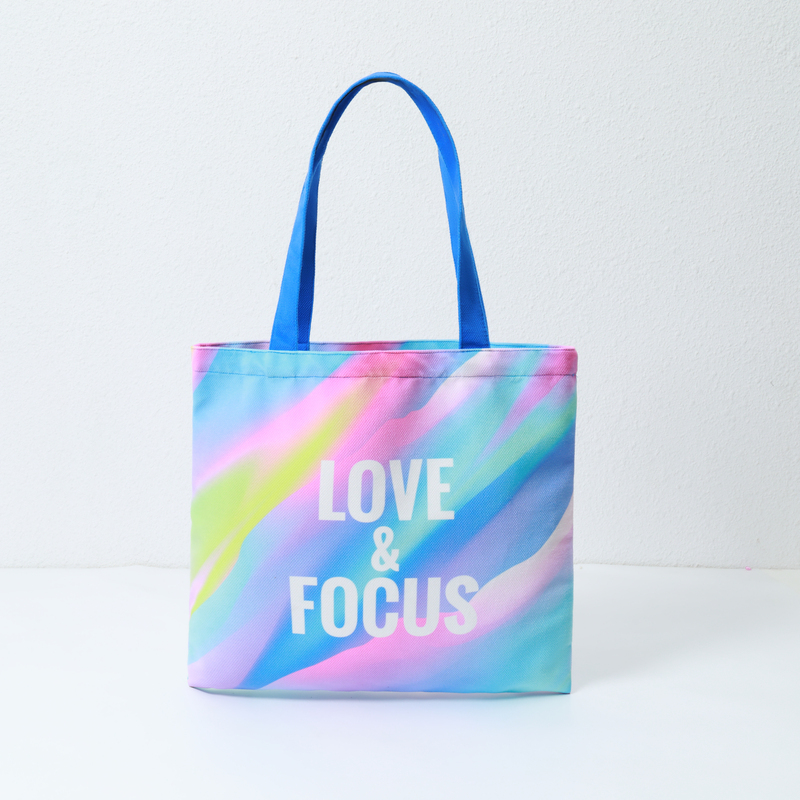 渐变粉蓝无底侧开口帆布包-11