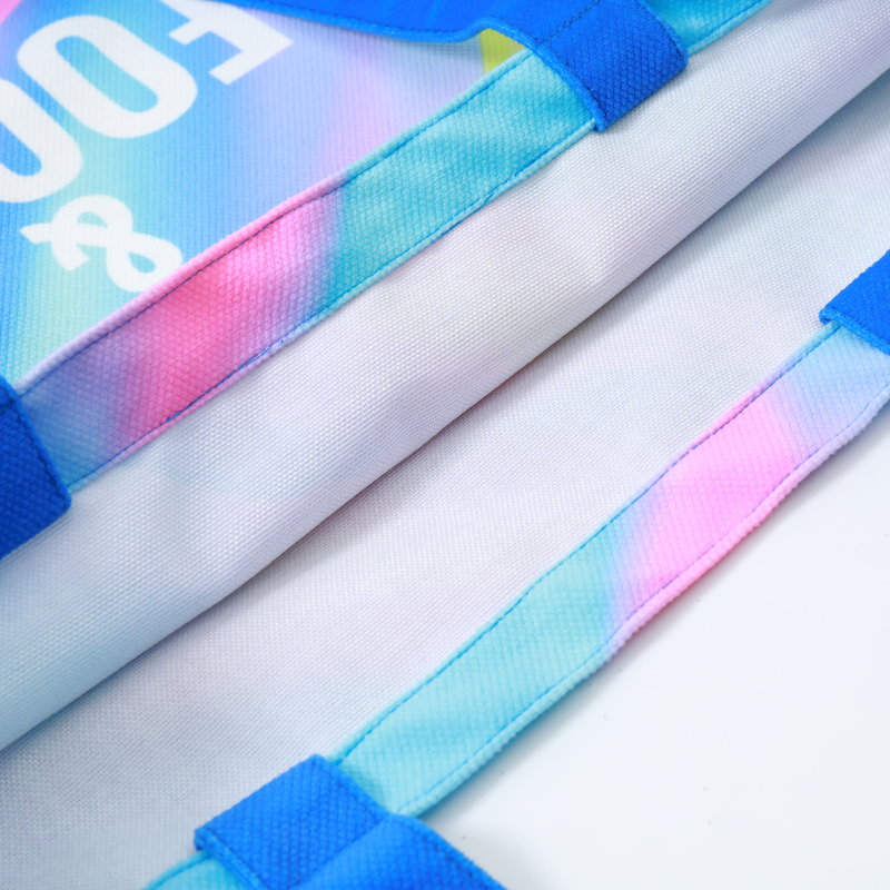 渐变粉蓝无底侧开口帆布包-13